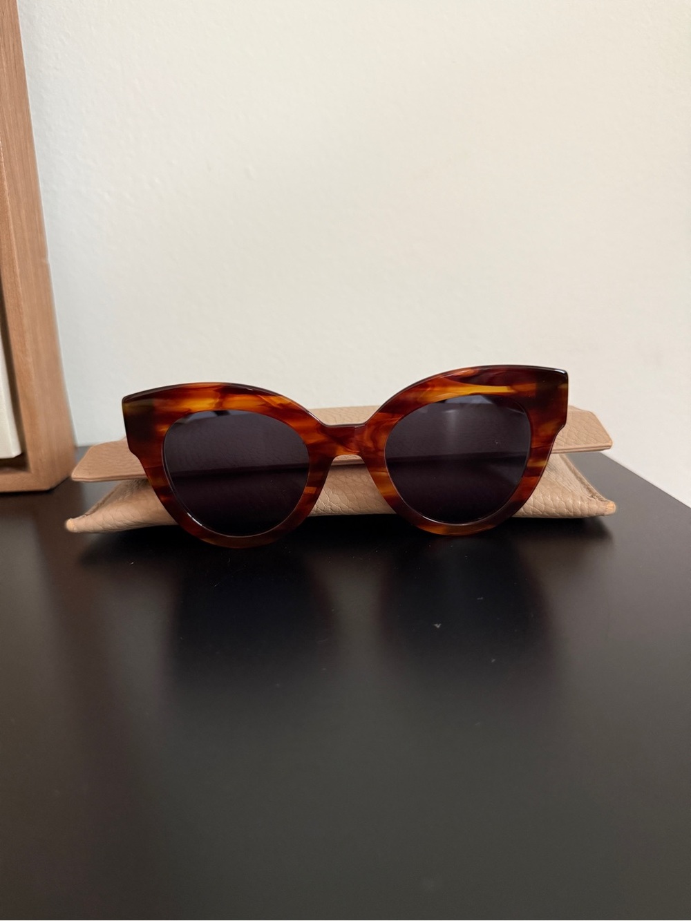 MaxMara Cat-Eye Tortoiseshell Brown Sunglasses with Gold Accent